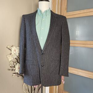 Jaguar Charcoal Gray Blazer Men's Classic Tailored Two Button Tweed Jacket 40L